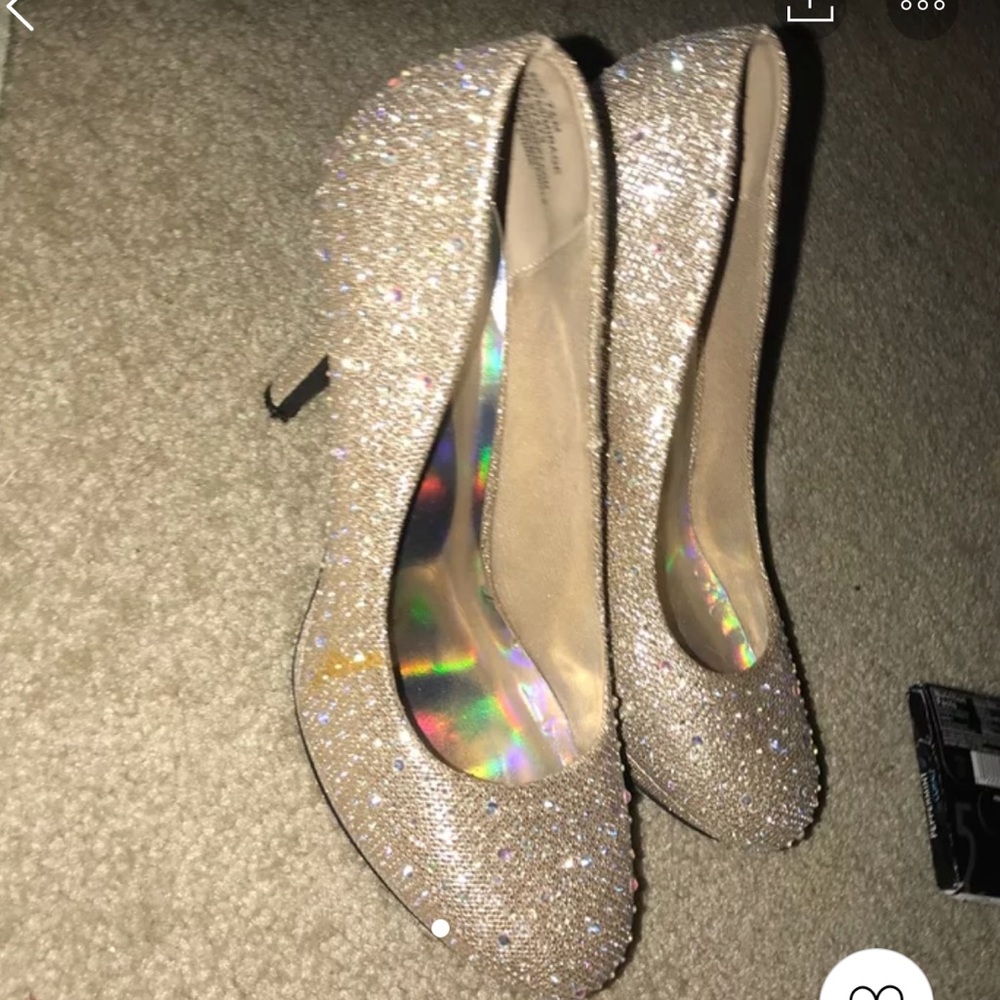 gold tall high heels